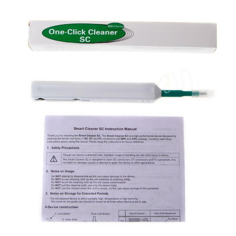 One-Click Fiber Optic Cleaner Pen 800 Times For SC ST FC 2.5mm Adapters Ferrules
