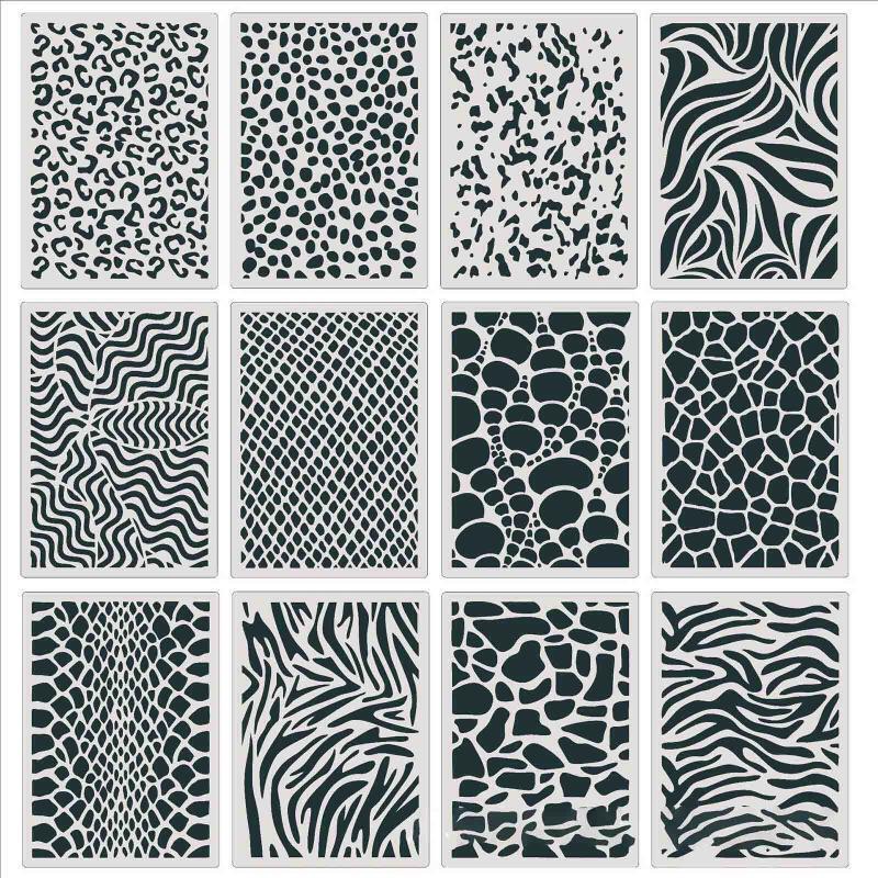 12X Animal Print Drawing Templates Stencils Washable for DIY Lover Art Students
