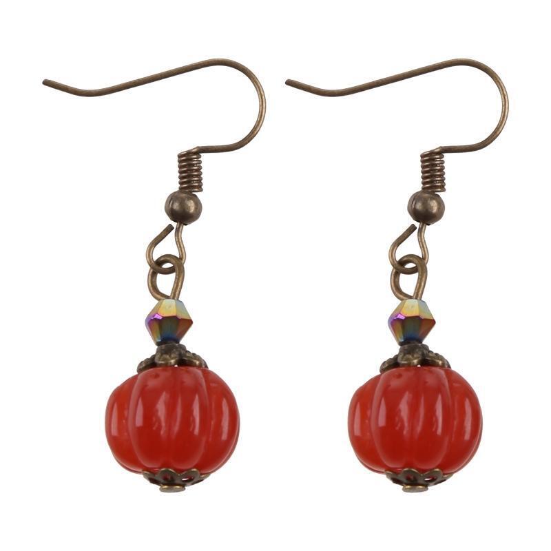 Halloween Metal Pumpkin Earrings Sparkly Pumpkin Perfect for Fall Ear Jewelry
