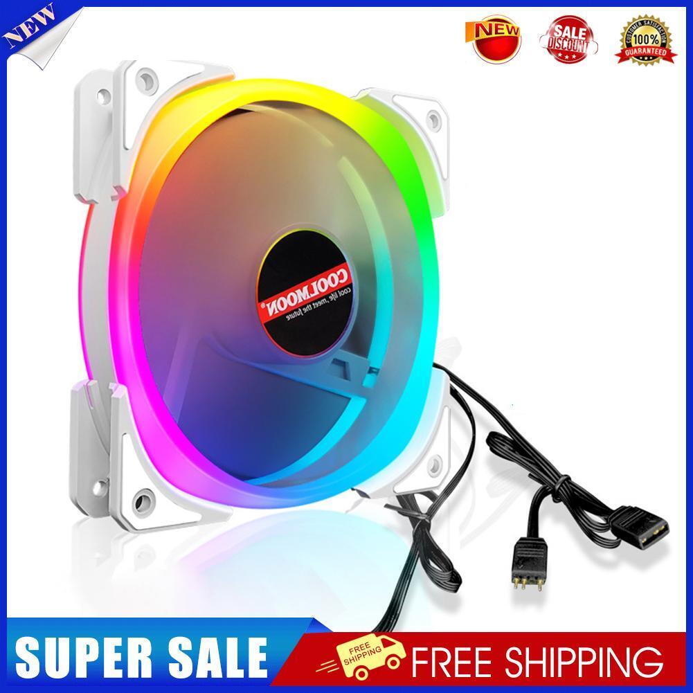 COOLMOON 12cm Cooling Fan 4Pin PWM 5V 3Pin ARGB PC Case CPU Computer Cooler