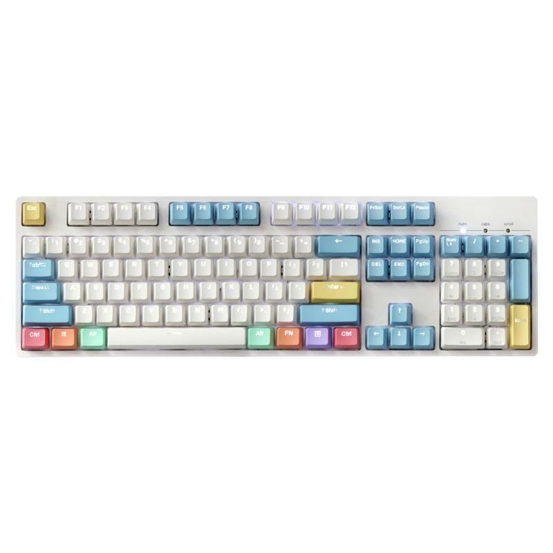 108 Keys Colorful Chalk Design PBT Backlit Keycaps For Cherry Mx Keyboard Keycap