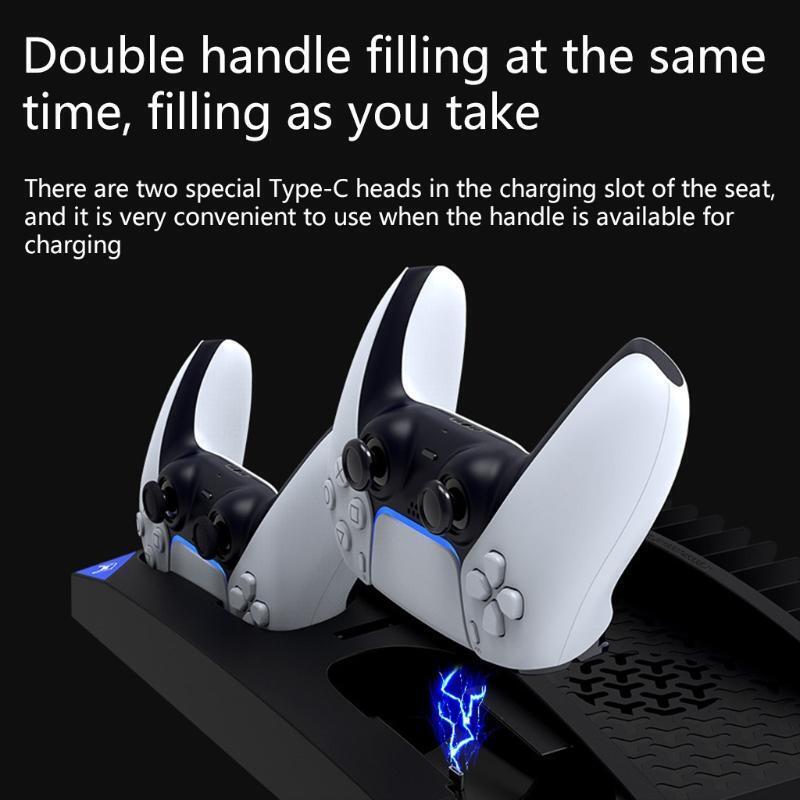 Charging Dock Station for PS5 Vertical Stand with Headset Holder