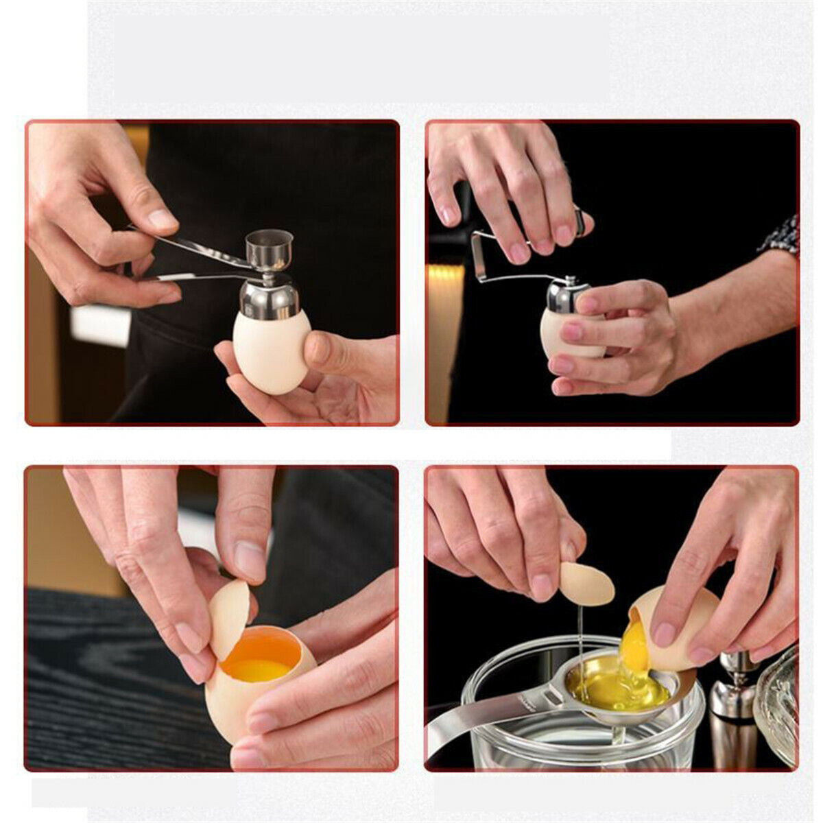 Stainless Steel Egg Topper Cutter Shell Opener Boiled Raw Egg Open Scissors Tool