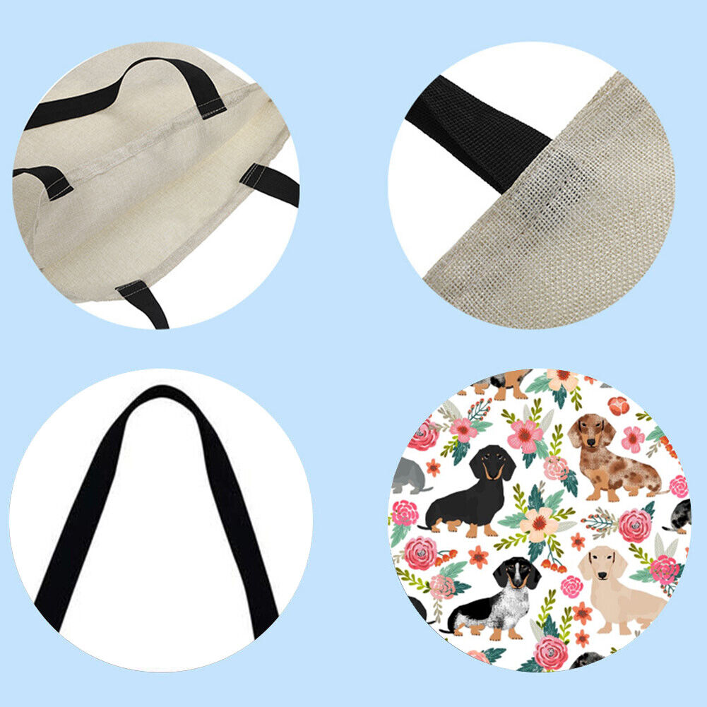 Printed dog Shoulder Shopping Bag Casual Large Tote Handbag