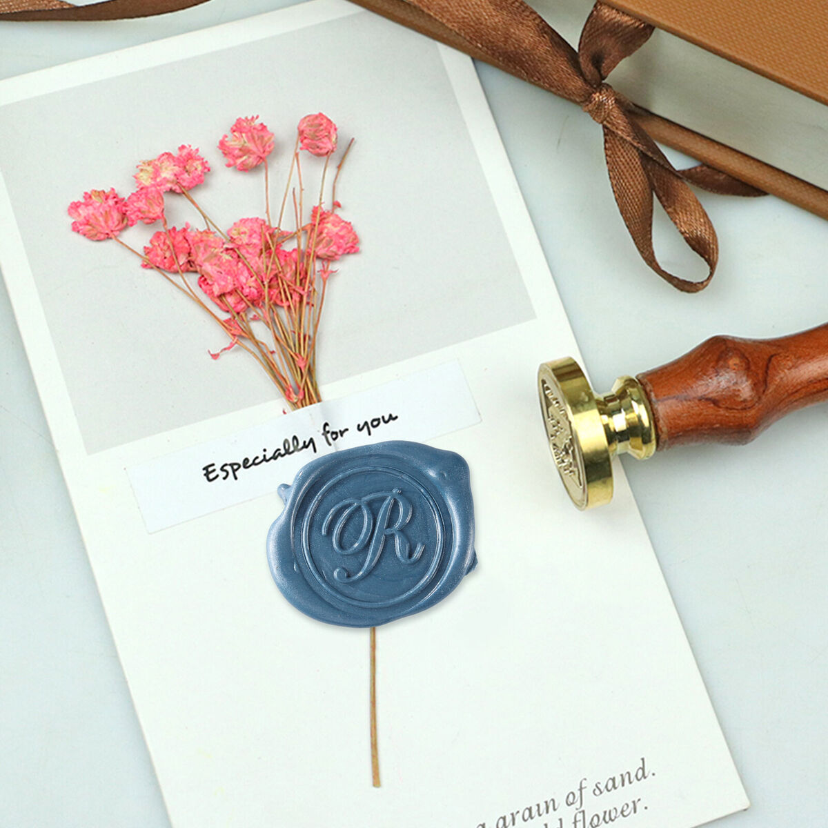 Wax Seal Stamp, Roman Alphabet Sealing Wax Brass Heads 30mm for Wedding (R)