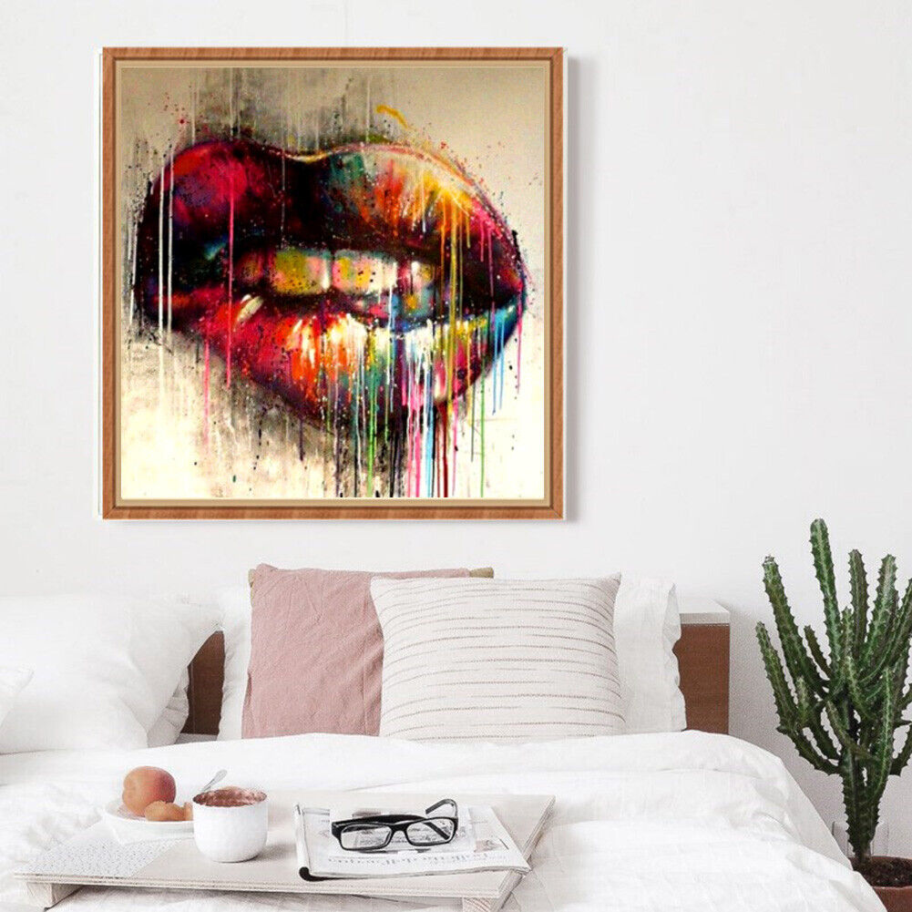 Mouth 5D Full Drill Round Diamond Painting Embroidery Kits Cross Stitch