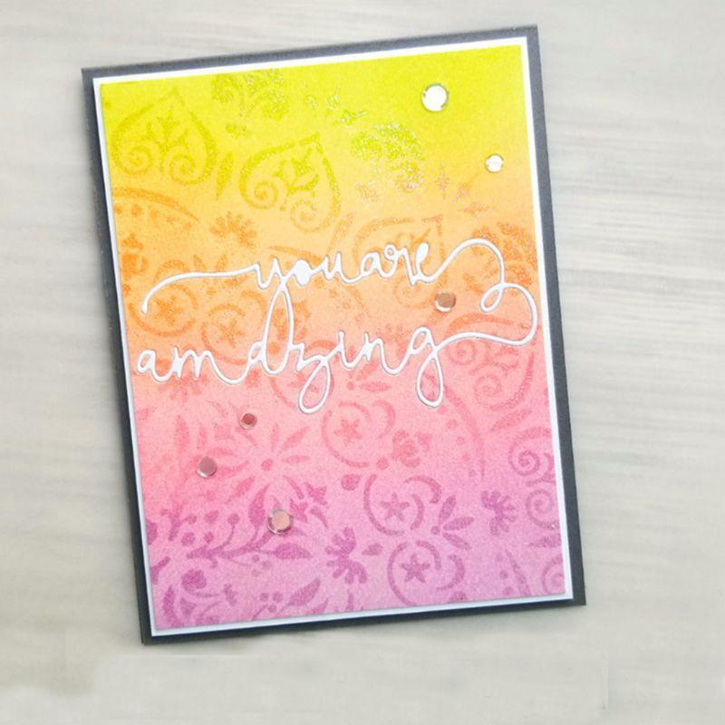 You Are Amazing Metal Cutting Dies Stencil Scrapbooking DIY Album Stamp Paper