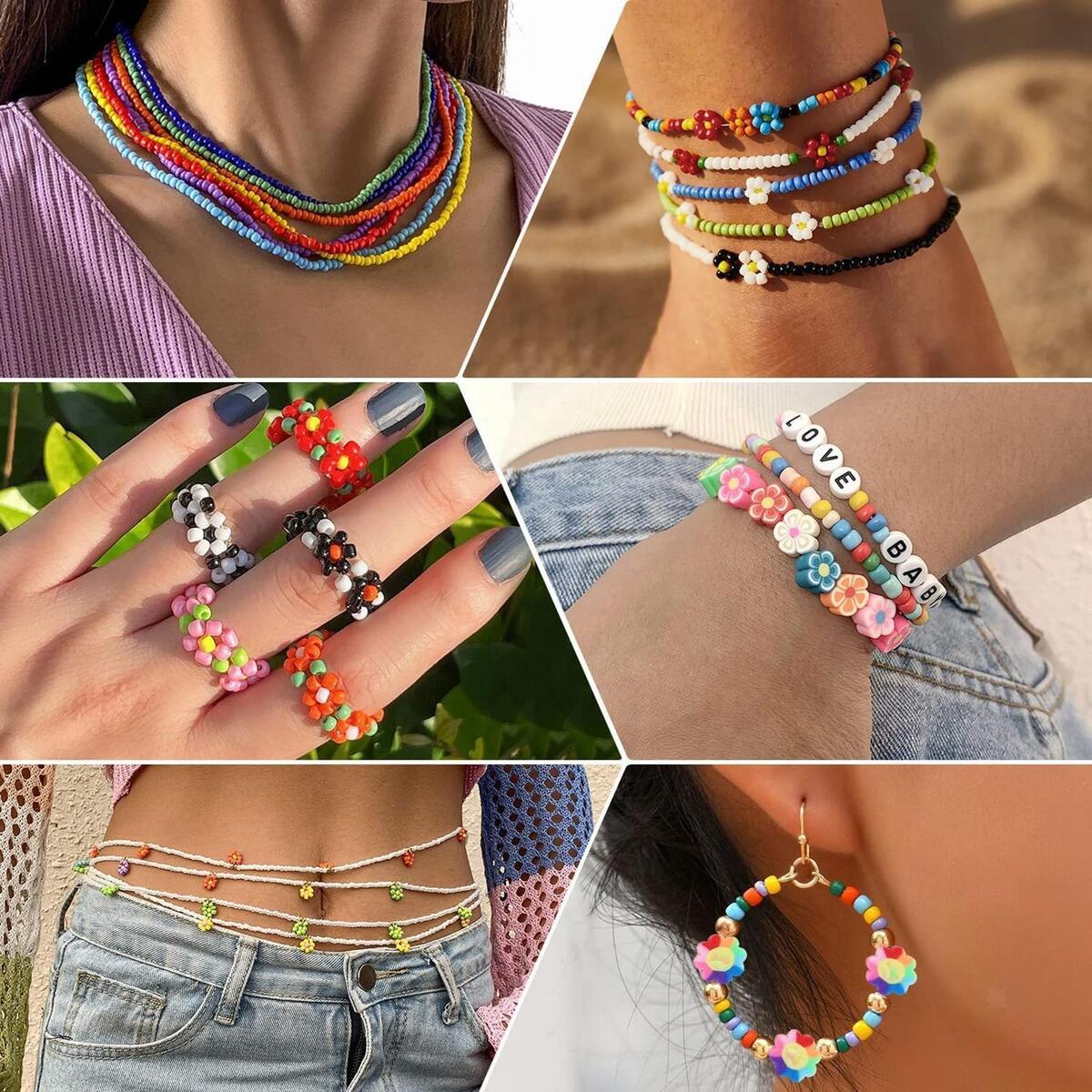 8061Pcs Beads for Jewelry Making Supplies Kit for DIY Art and Craft Bracelets