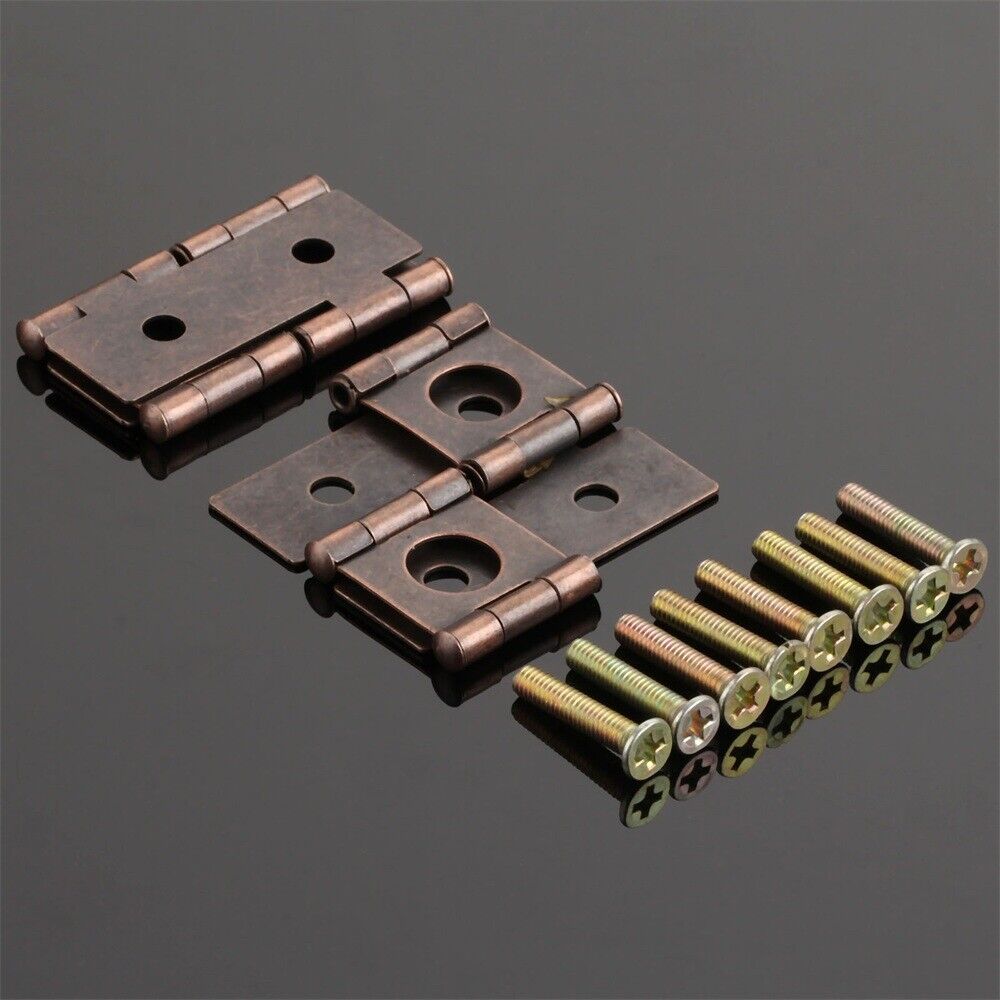 Durable 2pcs Metal Hinge Cabinet Cupboard Wood Decorative Box Door Hinge 45*42mm