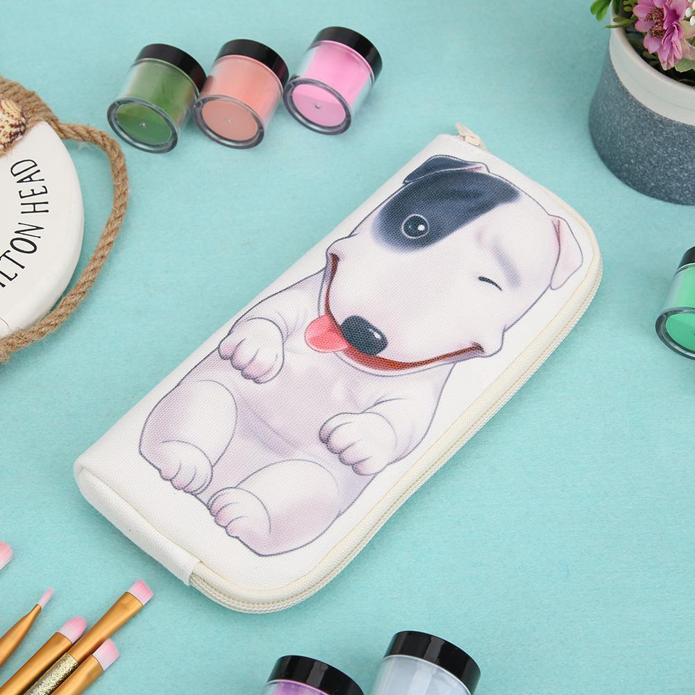 Stationery Storage Pouch Canvas Box Pencil Bag Makeup Case ( Pencil case-C)
