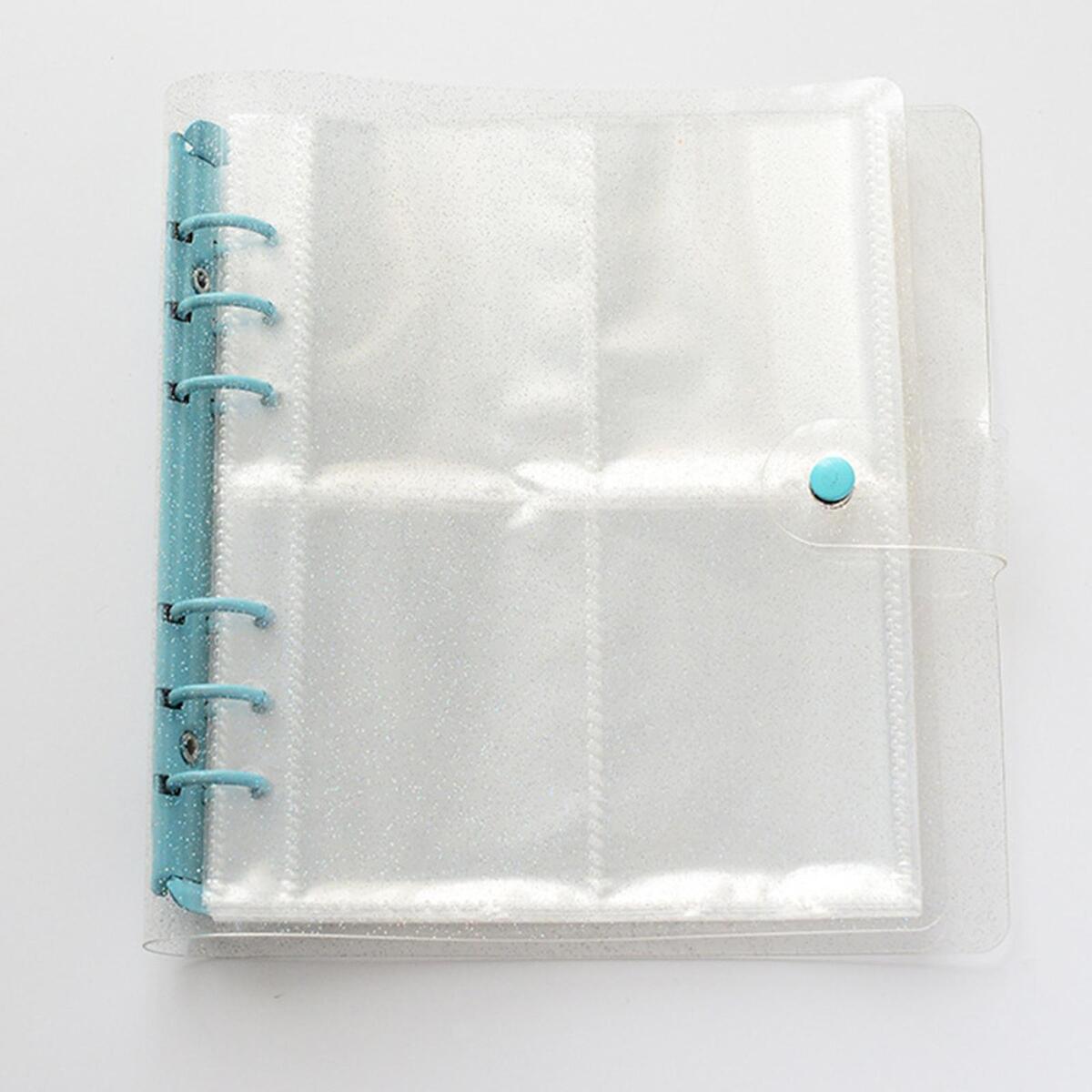 3 inch Mini Photo Album 6-Ring Binder Shiny Clear  Protectors Sleeve  Refillable