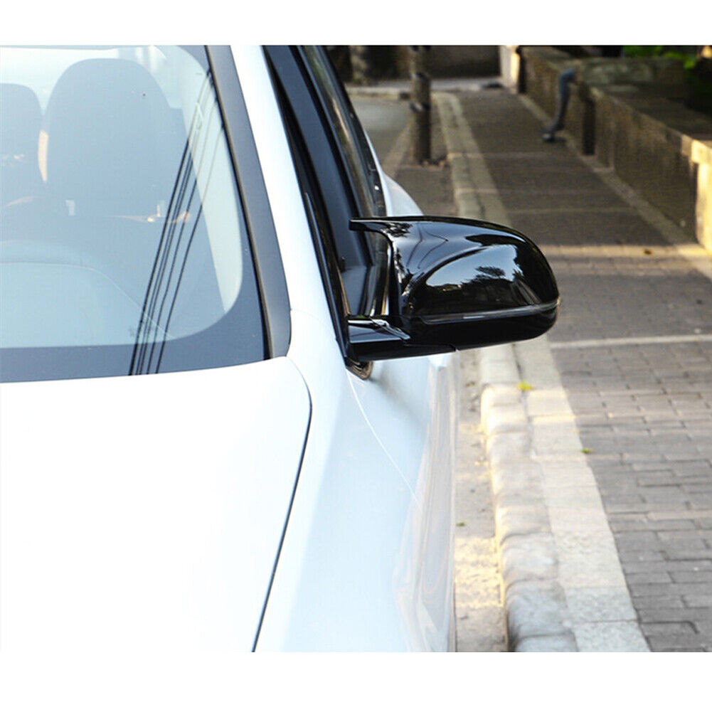 Glossy Black Side Mirror Cover Caps Fit For BMW X5 X6 E70 E71 2007-2013