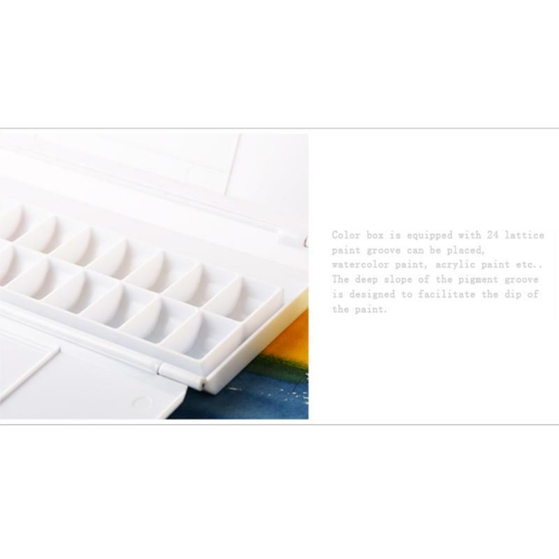 24Grid Folding Moisturizing Watercolor Palette Tray Box for Artist Oil Paint