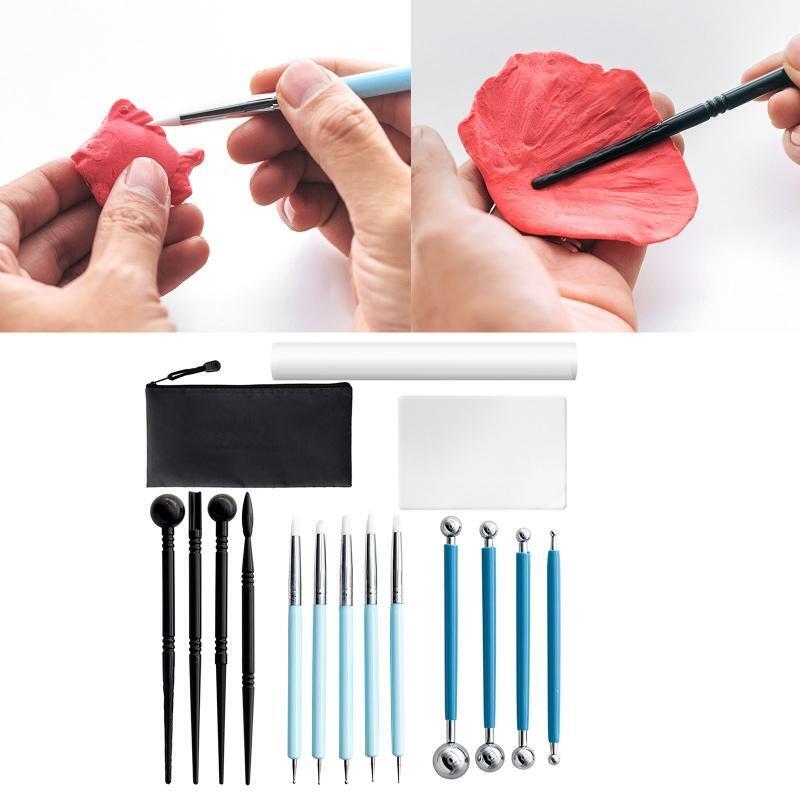 15 Pcs Pottery Clay Tools Set Professional Polymer Clay Potter Shaping Tools