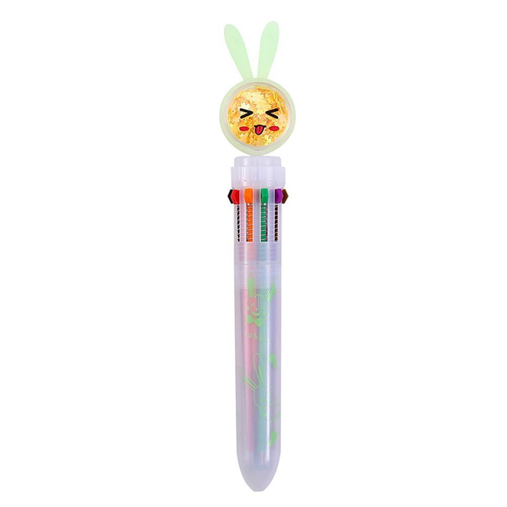 Pen 10 Color Multicolor Ballpoint Pen Colorful Refill Cartoon Office Stationary