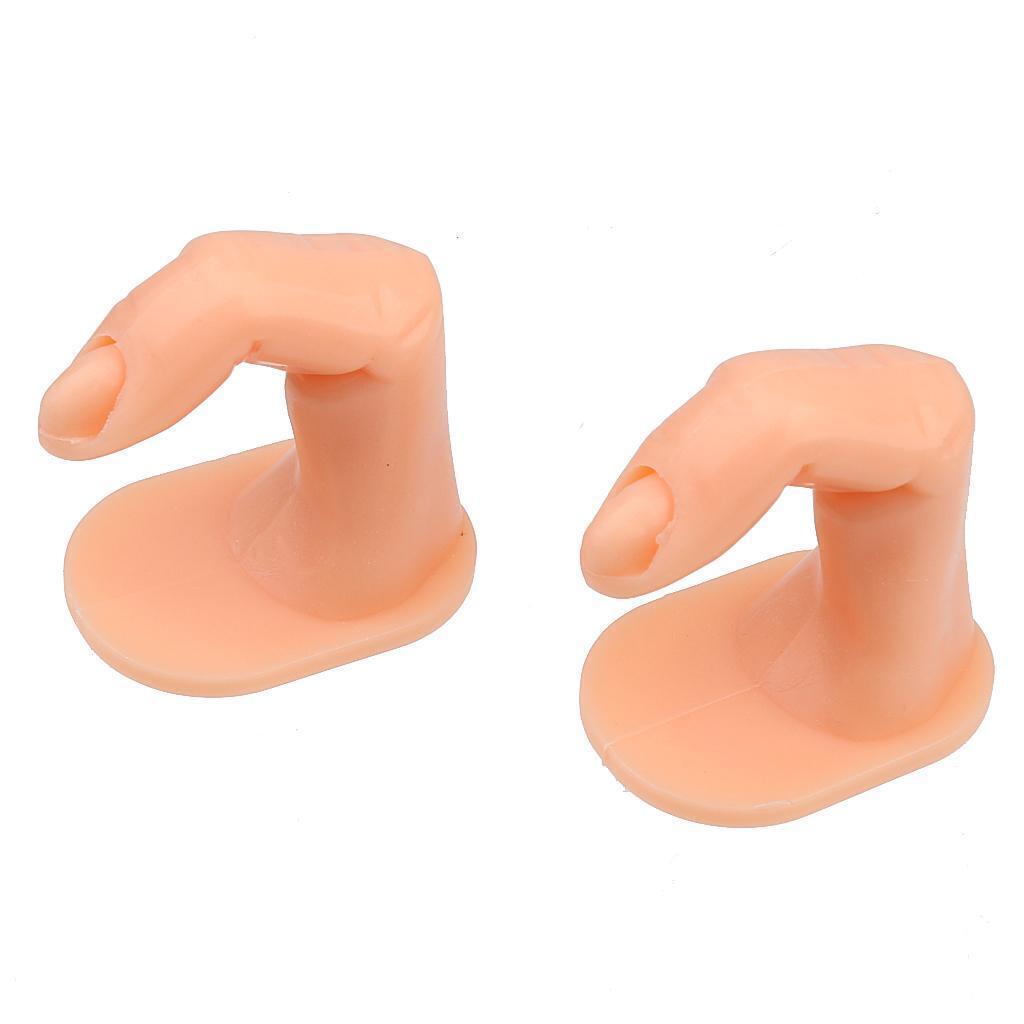 2pcs Nail Art Practice Fingers False Nail Polish Training Tool without Nails