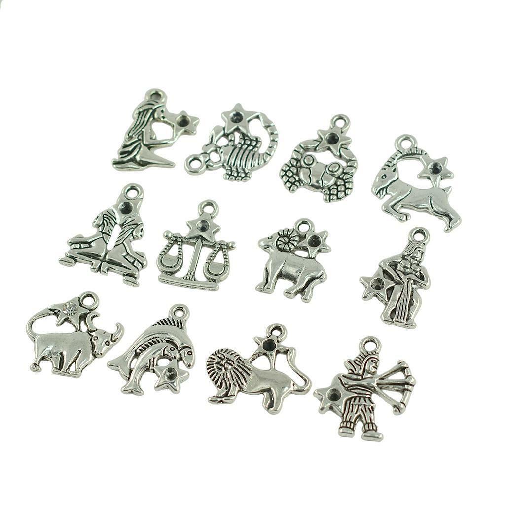 24 Pieces Birth Sign Zodiac Constellation DIY Charms Jewelry Making Crafts