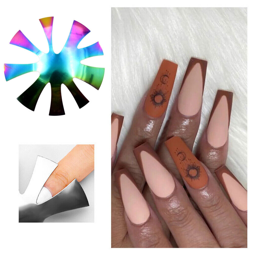 Stainless Steel Nail Trimmer Cutter Mold French Nail Art Tools (Multicolor)