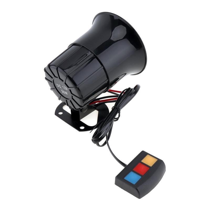 Car Siren Horn 3 Tones Siren Police Speaker Amplifier Sound Horn Loudspeaker 12V