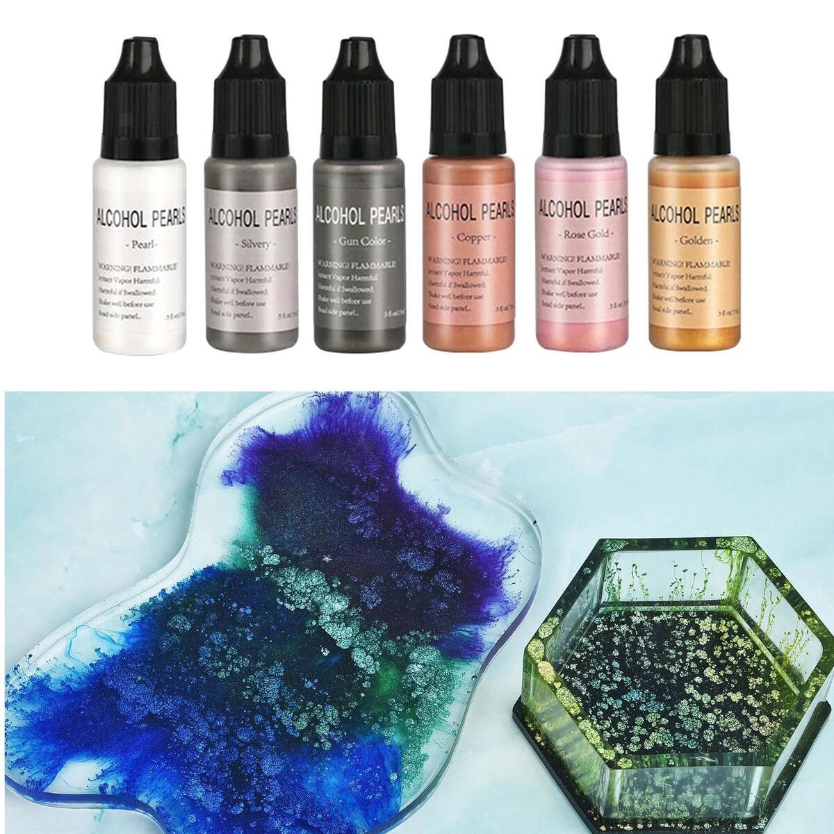Epoxy Paint Stones Canvas Pigment based Paint Acrylic  Bottles Ink