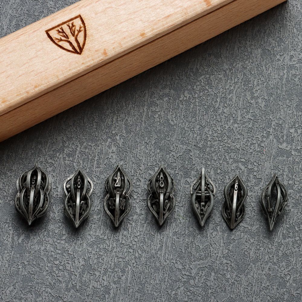 Creative For D&d DND Gift Polyhedral Hollow Arcanum Dices Dice Set Metal Alloy