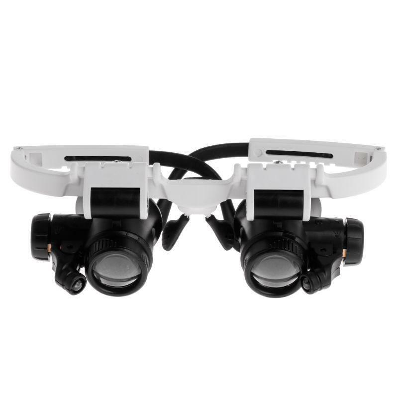 8X 23X Headband Magnifying Glas w/ 2 LED Lights Dual-Lens Eye Loupe Magnifier