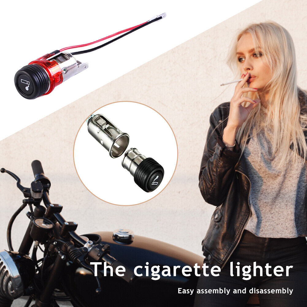 12V Cigarette Lighter Assembly Car Motorcycle Boat Power Socket Plug (Red)
