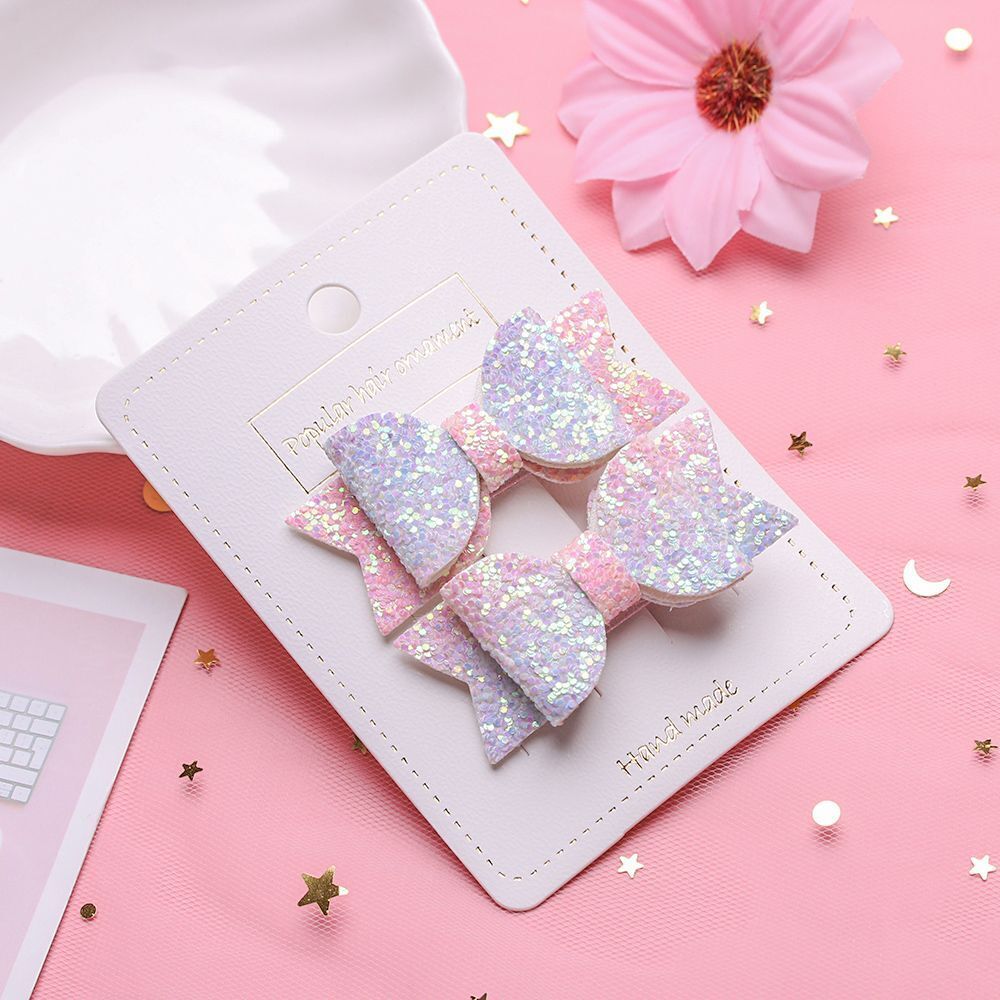 Layer Baby Girls Glitter Bows Headwear Sequin Bow Kids Hair Clips Cute Hairpins