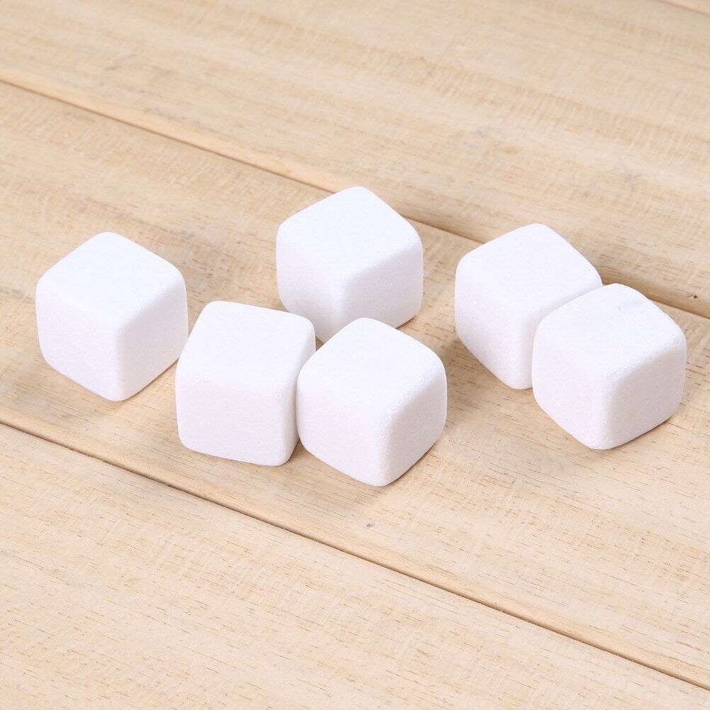 6pcs Natural Whiskey Stones Sipping Ice Cube Bar Wine Cooler Rock White