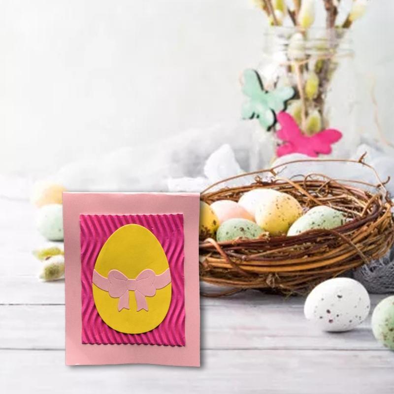 Easter Egg with Bowknot Cutting Dies Stencil DIY Scrapbook Paper Card Template