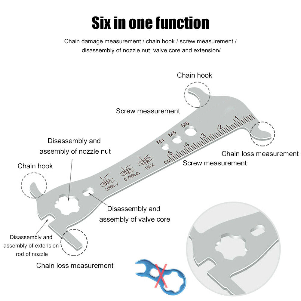 TOOPRE Bicycle Chain Checker Bike Chains Gauge Measuring Ruler (Unmarked)