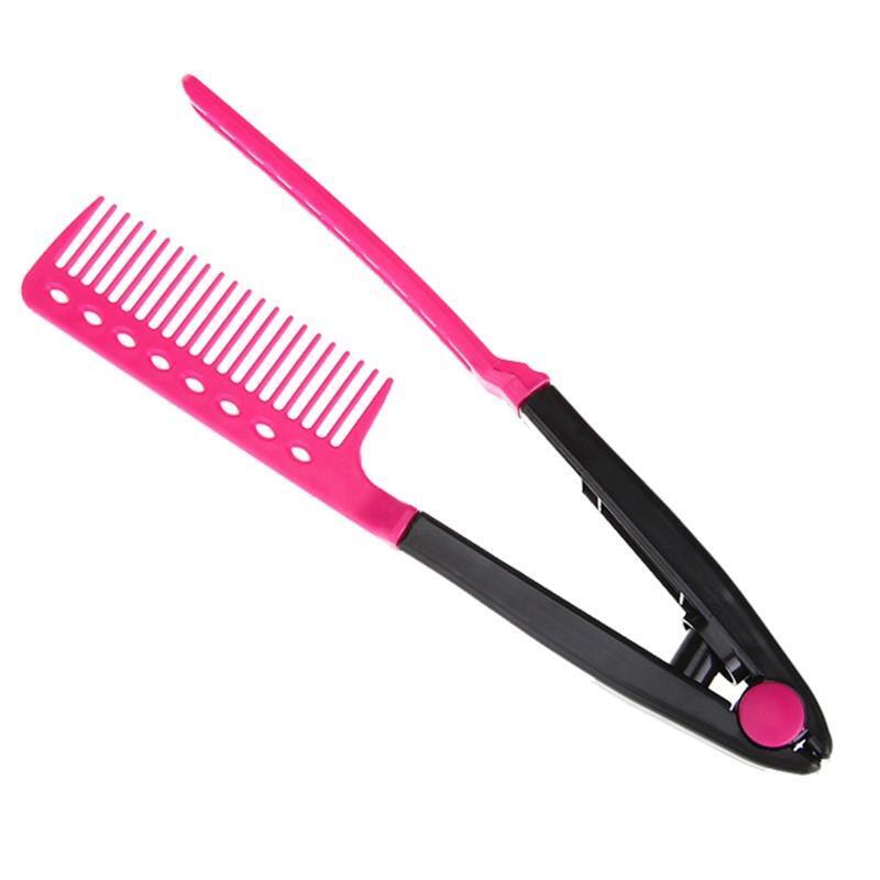 Hair Straightening Comb Haircut Anti-static V Shape Comb Clip Clamp Styling Tool