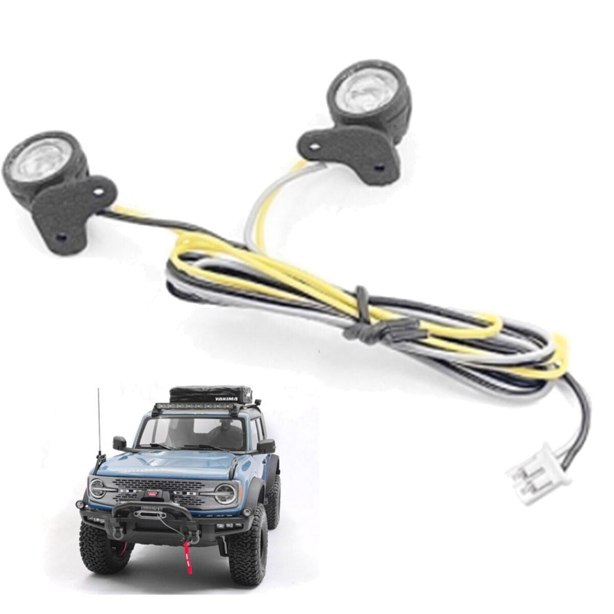 Front Bumper Side Lamp with LED Light for Ford Lima BRONCO Trx-4 RC Car Upgrade