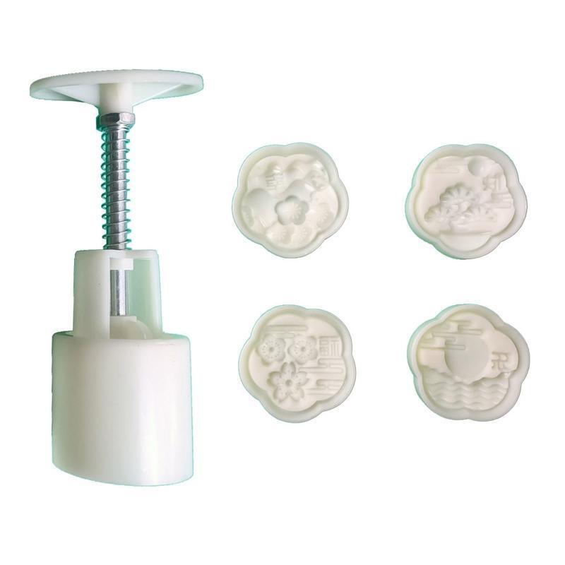 Cakes Molds Mooncake Cookie Moulds Cutter Hand Pressure Plastic Baking Accessory