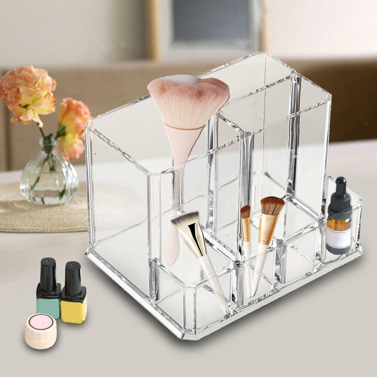 Makeup Brush Holder 7 Compartments Multi Function Box Organizer Container