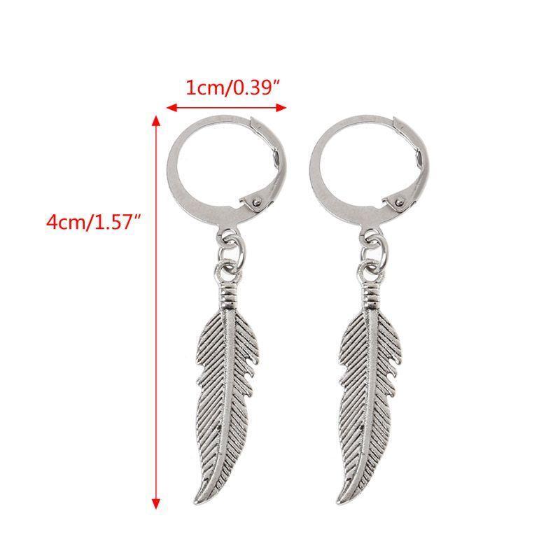 1 Pair Fashion Dangle Earrings Stylish Design Feather Pendant Earring for Party