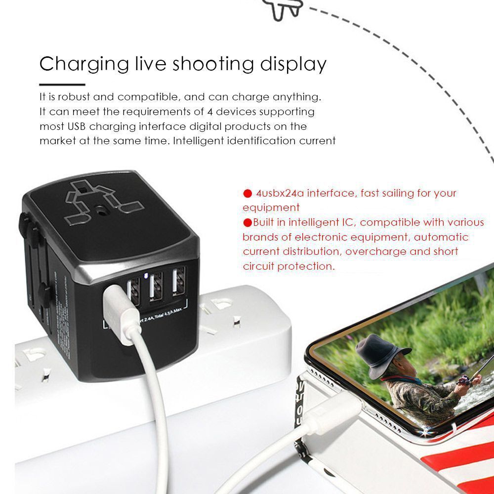 plug Accessories Sockets Travel Charger Travel Adapter 4 USB Ports Wall Charger