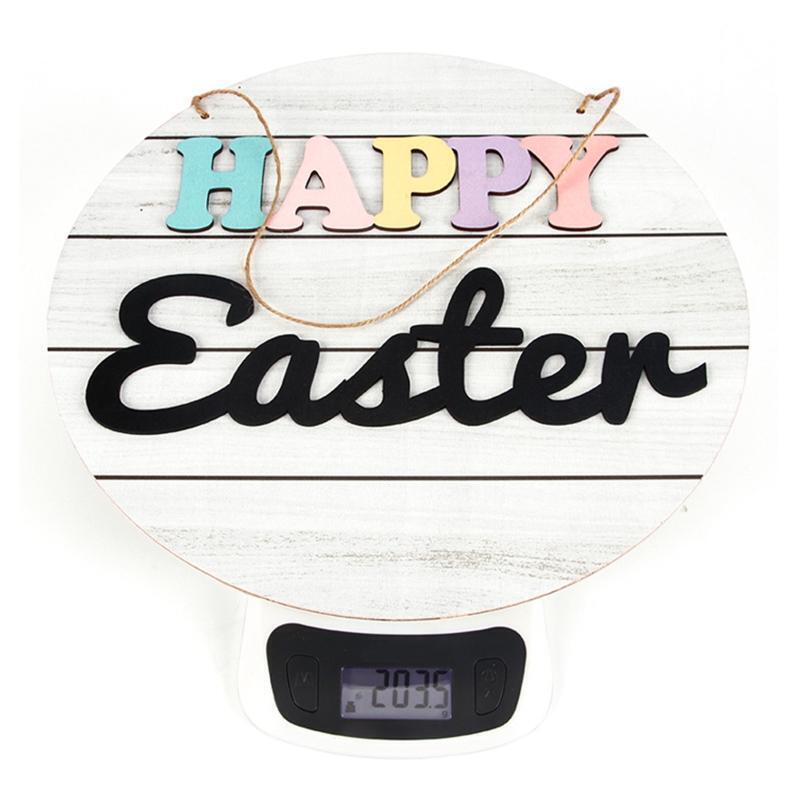 Happy Easter Wooden Hanging Sign Rustic Front Door Hanger Festival Wall Decor