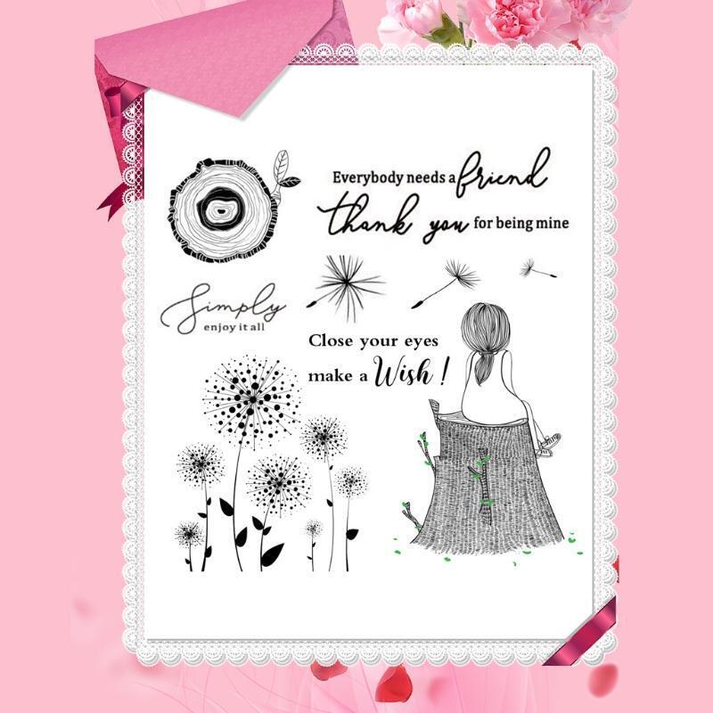 Make a Wish DIY Silicone Clear Stamp Cling Seal Scrapbook Embossing Album Craft