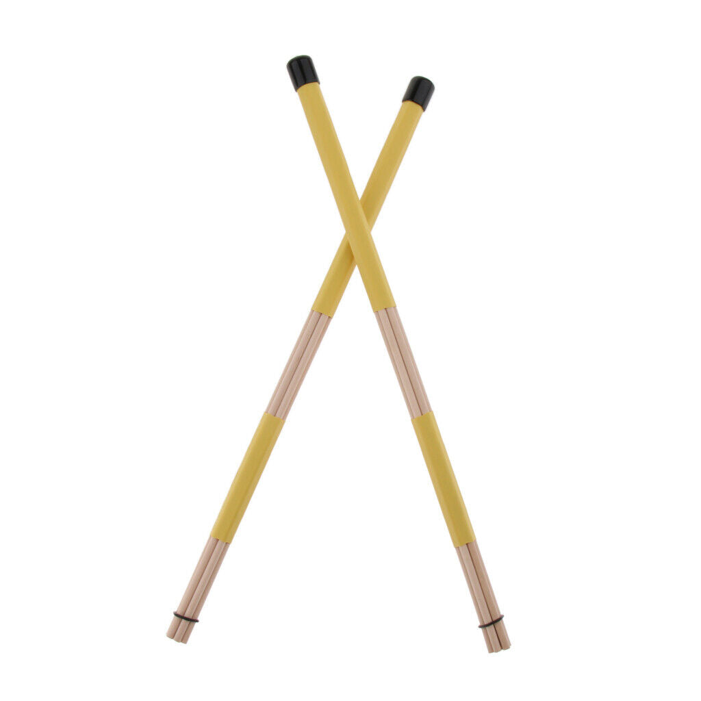 Pro Wooden Drumsticks Brushes Drum Sticks Rod for Drummer Yellow