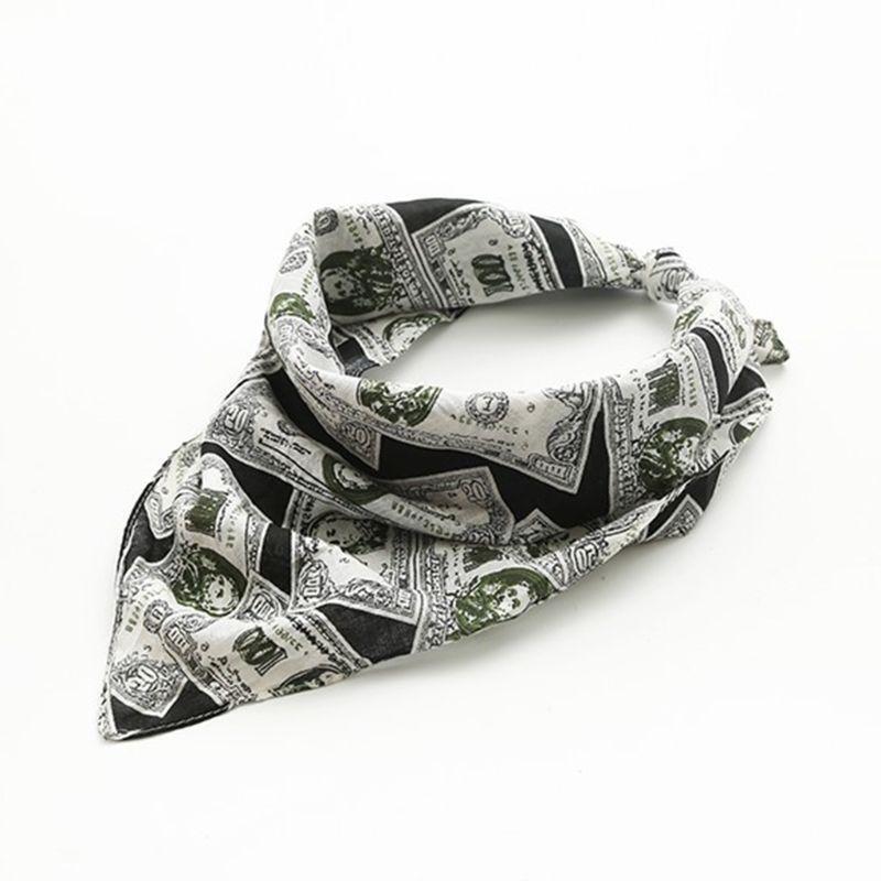 Hip Hop Money Bandana Hair Scarf Wrist Wrap Head Square Scarves Handkerchief