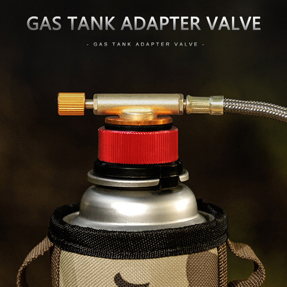 Outdoor Camping Hiking Stoves Adapter Split Gas Furnace Converter (Red)