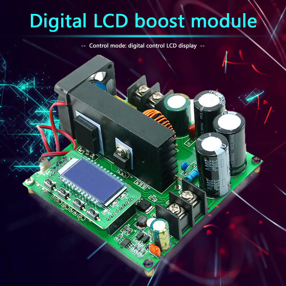 900W 15A DC-DC Boost Power Converter 8-60V to 10-120V CC CV Step Up Module