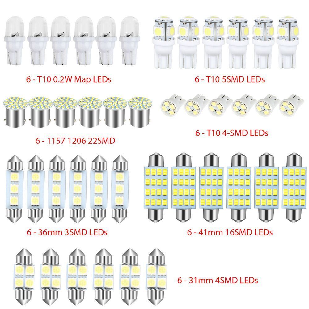 Map Dome Door Car Interior Light Inside Bulb Kit Combo LED License Plate Lamp