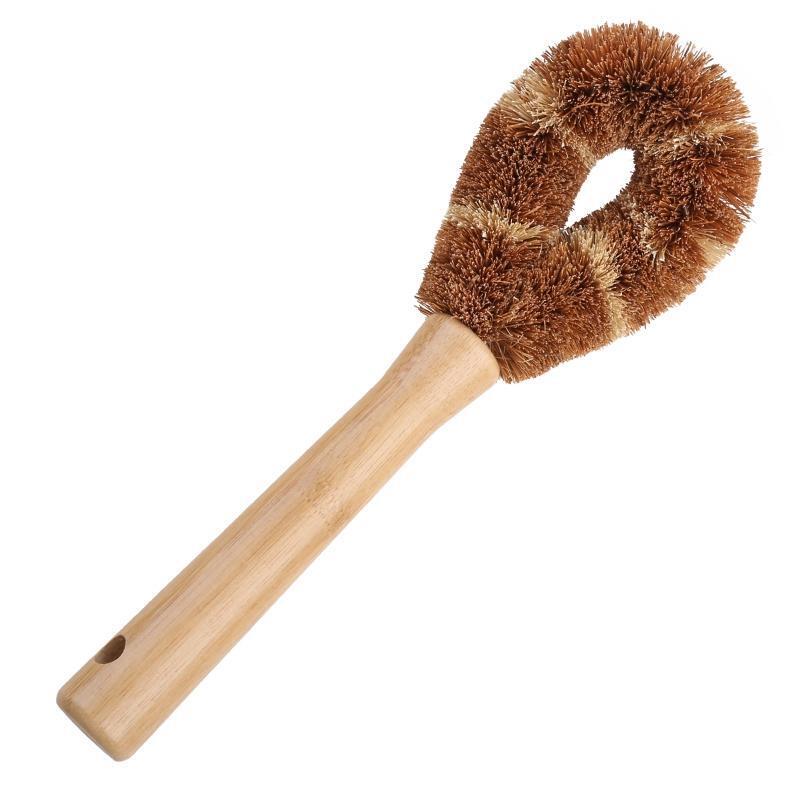 Plant Based Cleaning Brush Set 4 Piece, Beech Wood and Coconut Bristle Wooden Pa