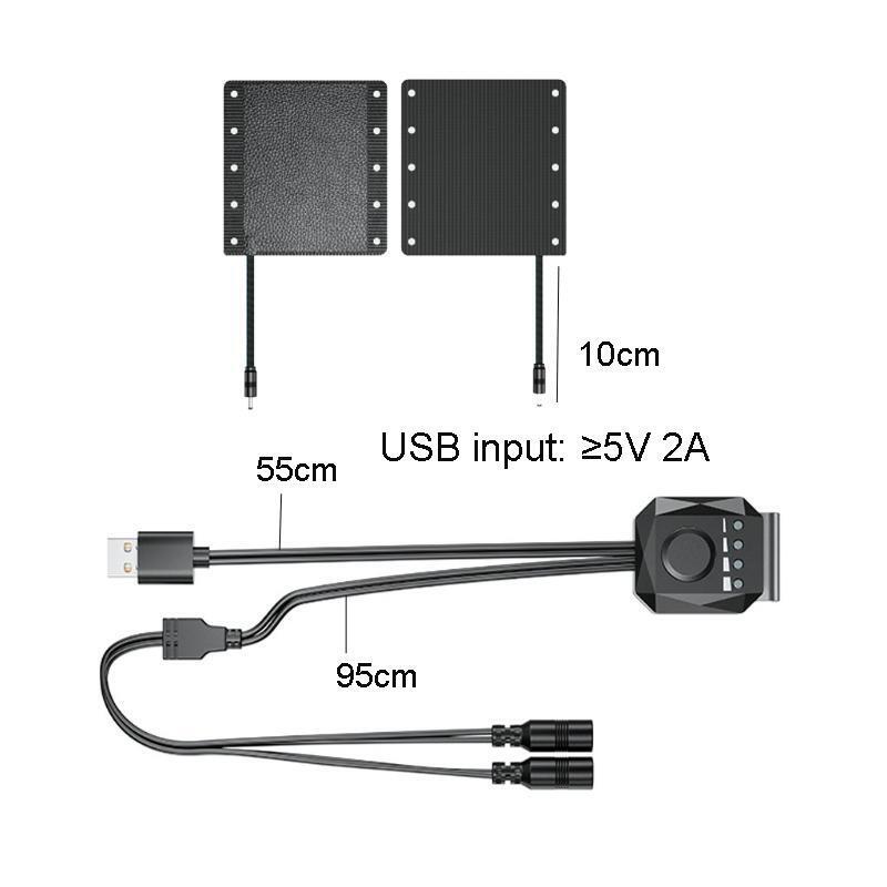 Motorbike Bike ATV 5V USB Heated Grips Warmer Pad Kits with Wires and Switch