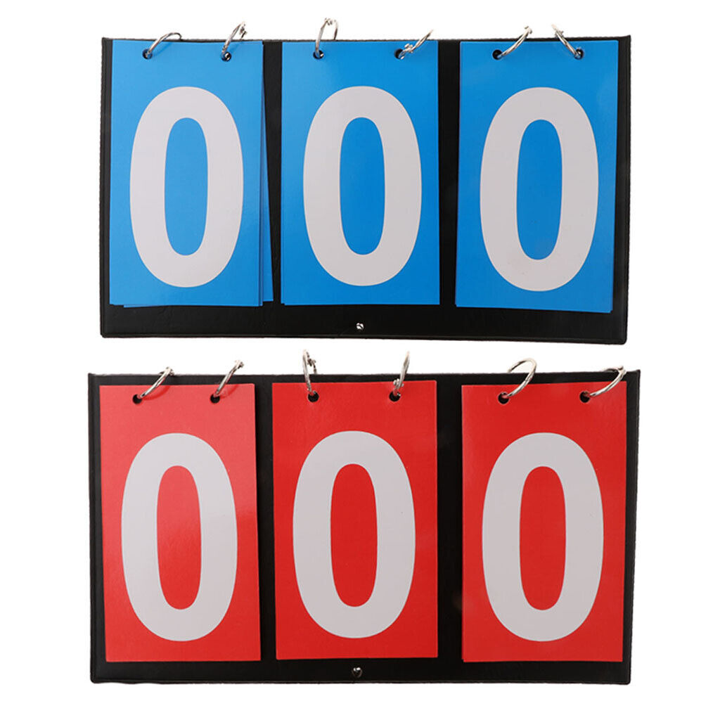 2 Piece 3-Digital Table Top Scoreboard Flipper for Basketball Football