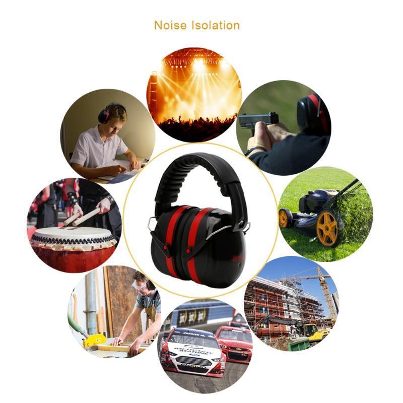 Noise Reduction Folding Headband Earmuffs Hearing Safety Muffs Sound Insulation