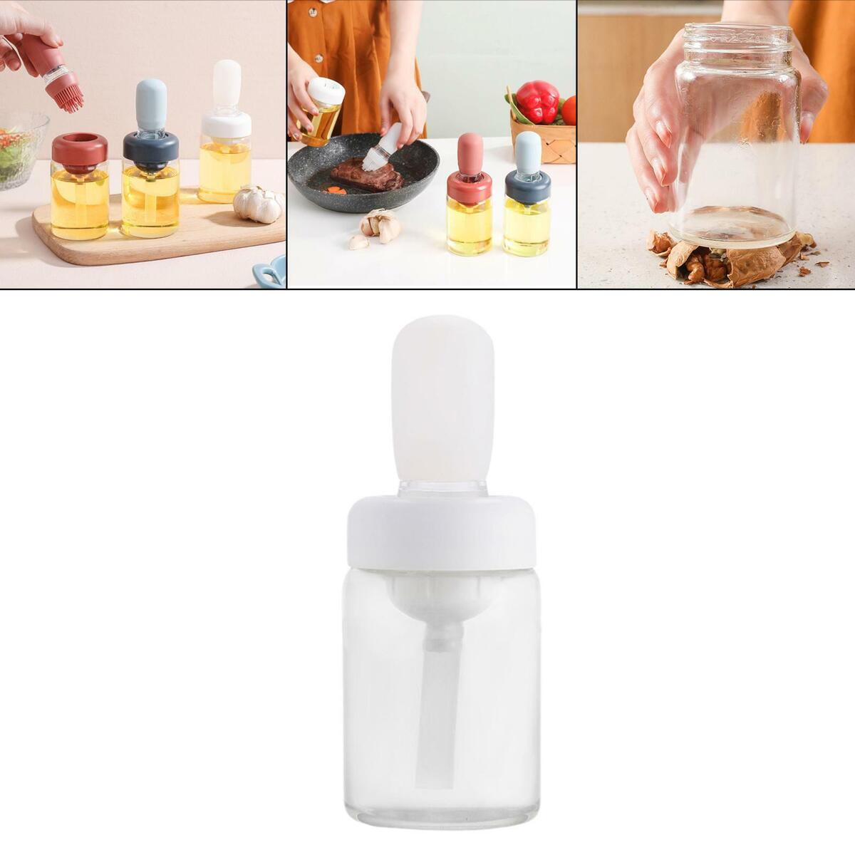 Set of 3  Oil Bottle with Brush for  Pastry Cooking BBQ Sauce