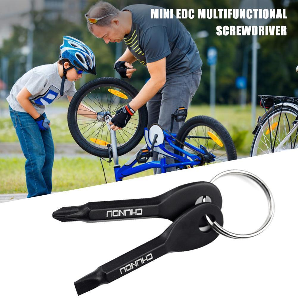 2pcs Metal SLOTTED/PHILLIPS Screwdriver Set Outdoor Multi Tool Key Ring